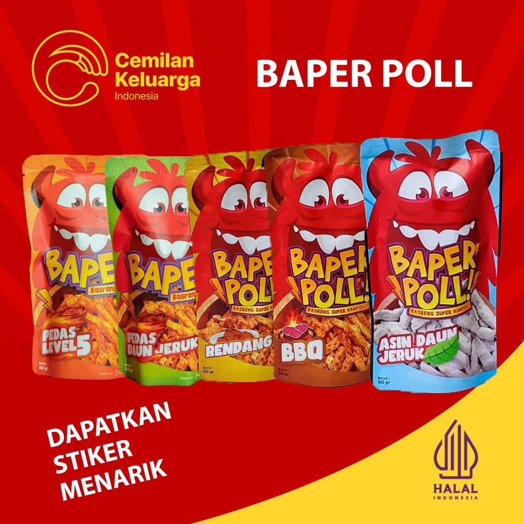 

CEKELIN Cemilan Basreng - Isi 50gr Beli 4 Hemat Banyak + Free Sticker Menarik