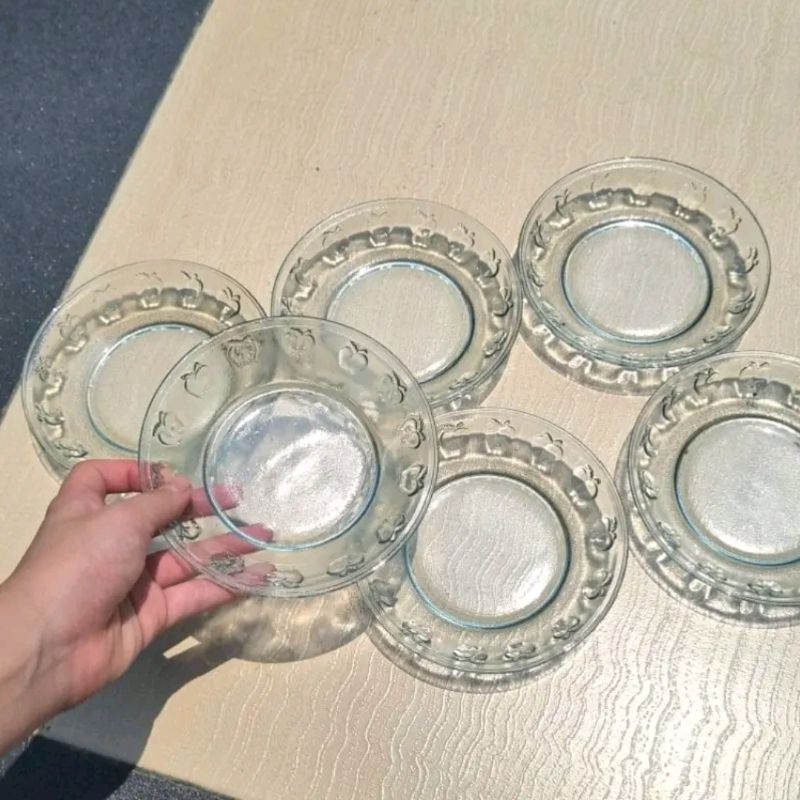 lepek apel  kaca lepek beling cantik  lepek kopi 1pack isi 1lusin 12pcs anti pecah tahan panas