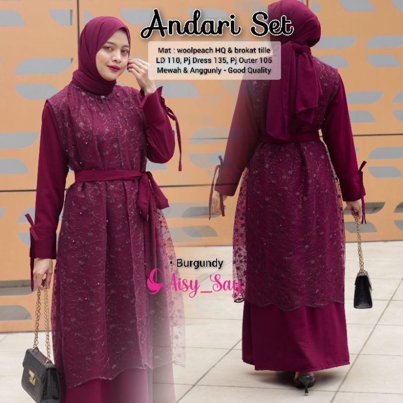 By Aisysay Andari Set Dress Kondangan-Gamis Pesta Mewah Elegan-Gamis Kondangan-Gamis Wisuda-Gamis Me