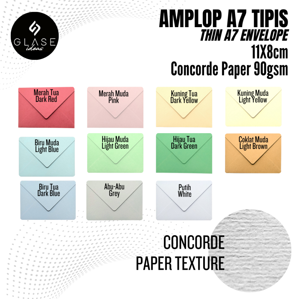 

Amplop Tipis A7 11x8cm Concorde 90gr Polos amplop vintage aesthetic amplop undangan amplop uang angpao surat amplop kartu ucapan amplop kondangan amplop warna amplop polos amplop mini amplop custom amplop warna amplop photocard