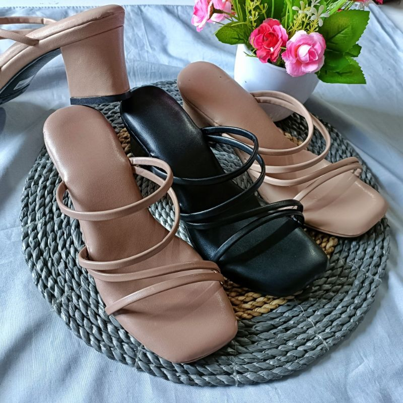 Sandal Heels Tali wanita / heels tahu 5cm maryam