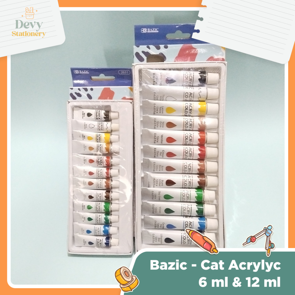 

BAZIC Cat Acrylyc ukuran 6 ml dan 12 ml