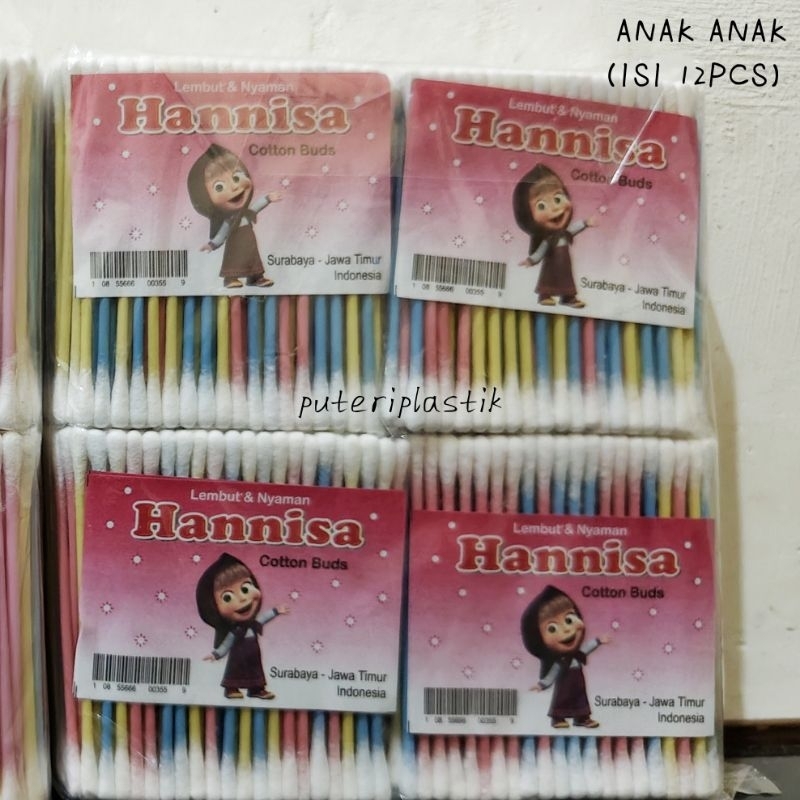 HANNSA Cotton Bud Katenbat Telinga Anak (ISI 12pcs)