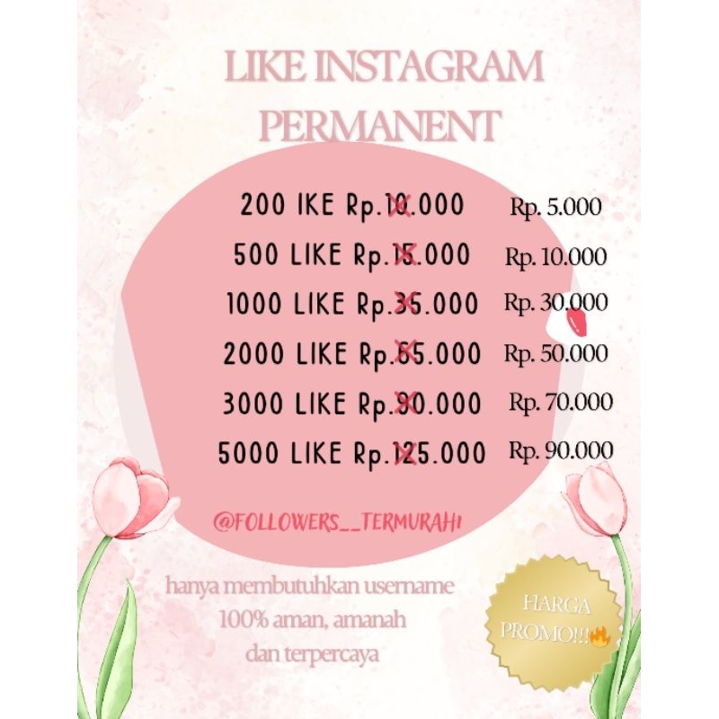 LIKE INSTAGRAM BULE PERMANENT TERMURAH