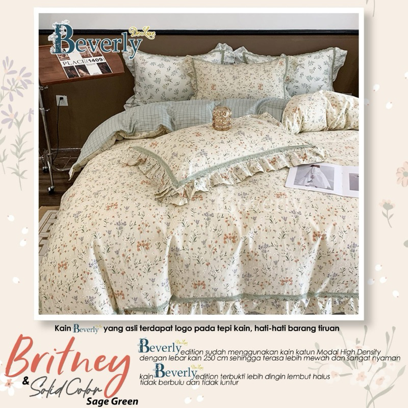 SPREI KATUN LOKAL PREMIUM BAHAN BEVERLY MOTIF BRITNEY
