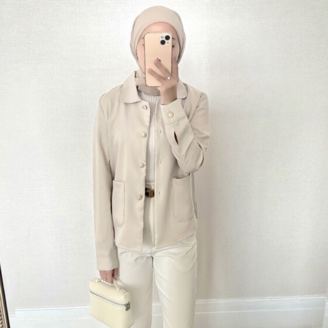 BELLA MOSA Felice Soft Blazer Wanita Blazer Kerja Premium Blazer Atasan Formal Casual Korea Outer Bl