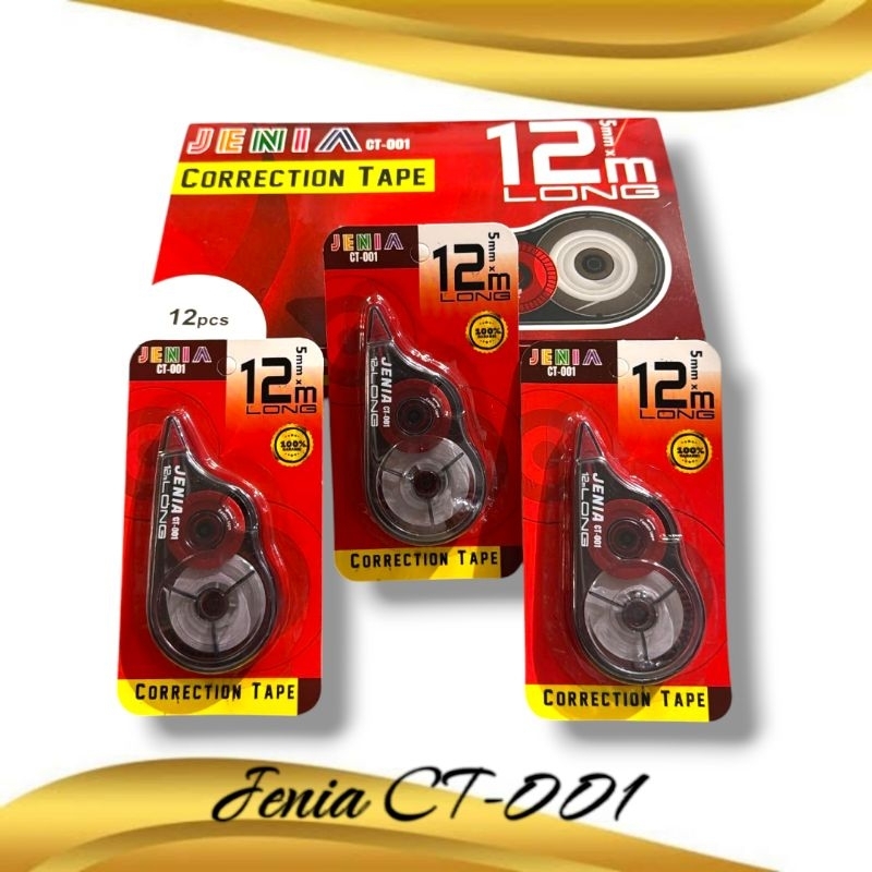 

D3W! Correction Tape/Tipe-X Kertas Jenia Isi 12 Pcs (1 Lusin)