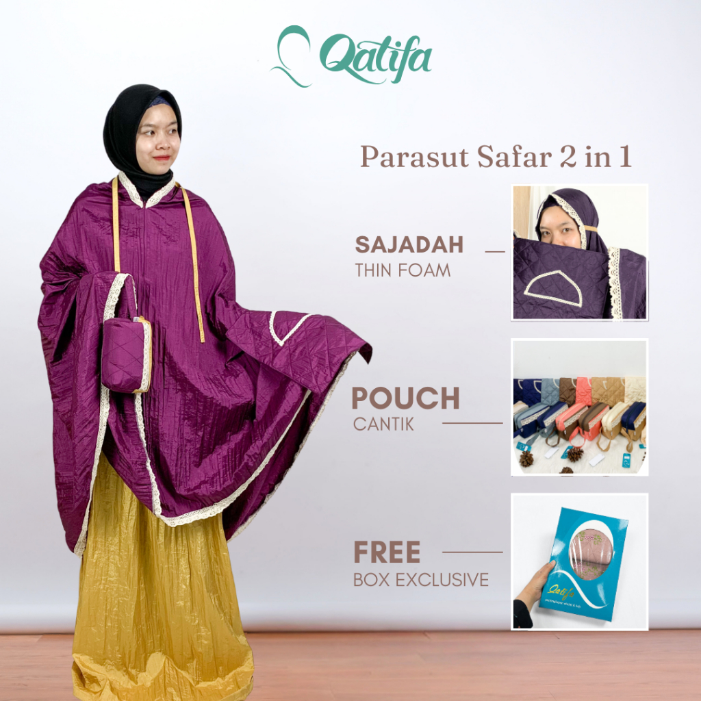 Mukena Traveling Mini Pouch Premium Hampers Mukena Safar Travel Premium Gift Box 2 In 1 Motif Mukena