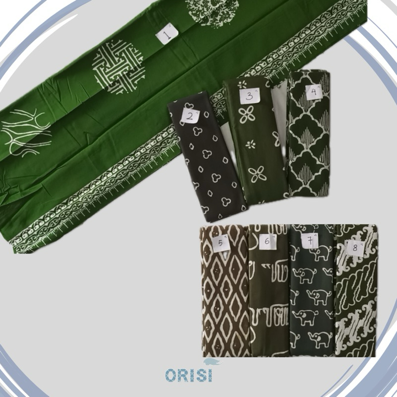 KAIN BATIK CAP / SARUNG BATIK CAP - UKURAN 2 METER EDISI WARNA HIJAU BOTOL & HIJAU ARMY { BATIK TASI