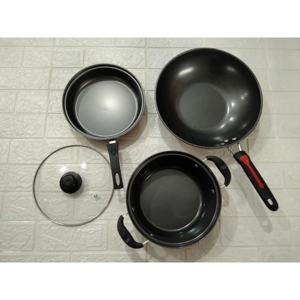 Panci Set Lengkap Anti Lengket - Panci Set Anti Lengket GSE - Panci Stainless Steel Tebal