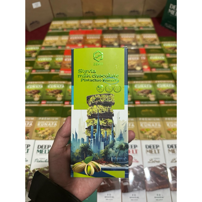 

Varian Baru ! Stevia Milk Chocolate Kunafa Pistachio
