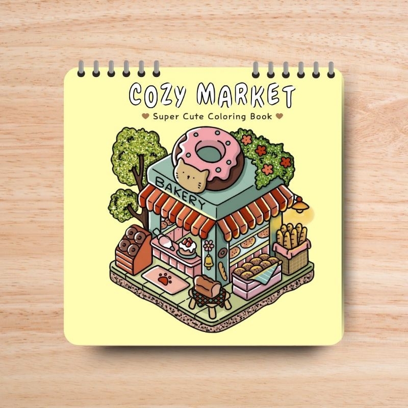 COZY MARKET COLORING BOOK | BUKU MEWARNAI FOR ADULTS | BUKU MEWARNAI ANAK | COLORING BOOK AESTHETIC