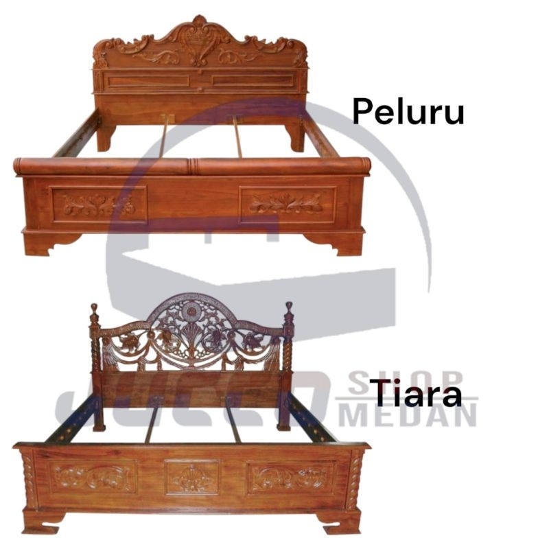 [ JUCCO ] Ranjang Kayu Minimalis 180x200 - Rangka Tempat Tidur Kayu Jepara Murah - Divan Sandaran Ka
