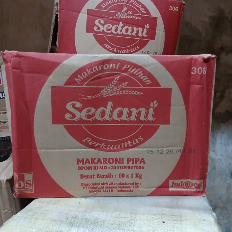 

Sedani Makaroni Pipa 1 Kg (1 Dus)