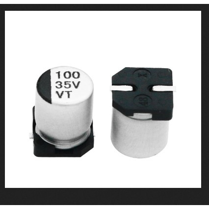 Capasitor kapasitor SMD 100uf 100 uF 35V 35 V Elco tabung capacitor