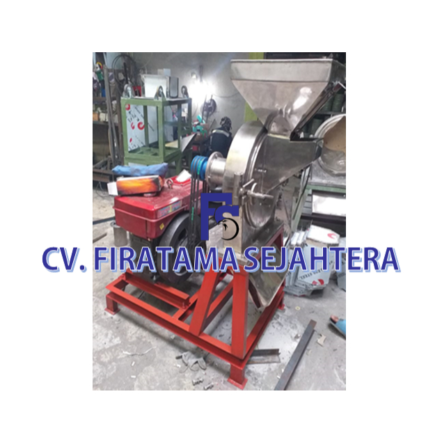 Mesin Penepung Jagung - Penepung pakan Ikan Disk mill FFC 45 Stainless Steel + Mesin Diesel 16 PK