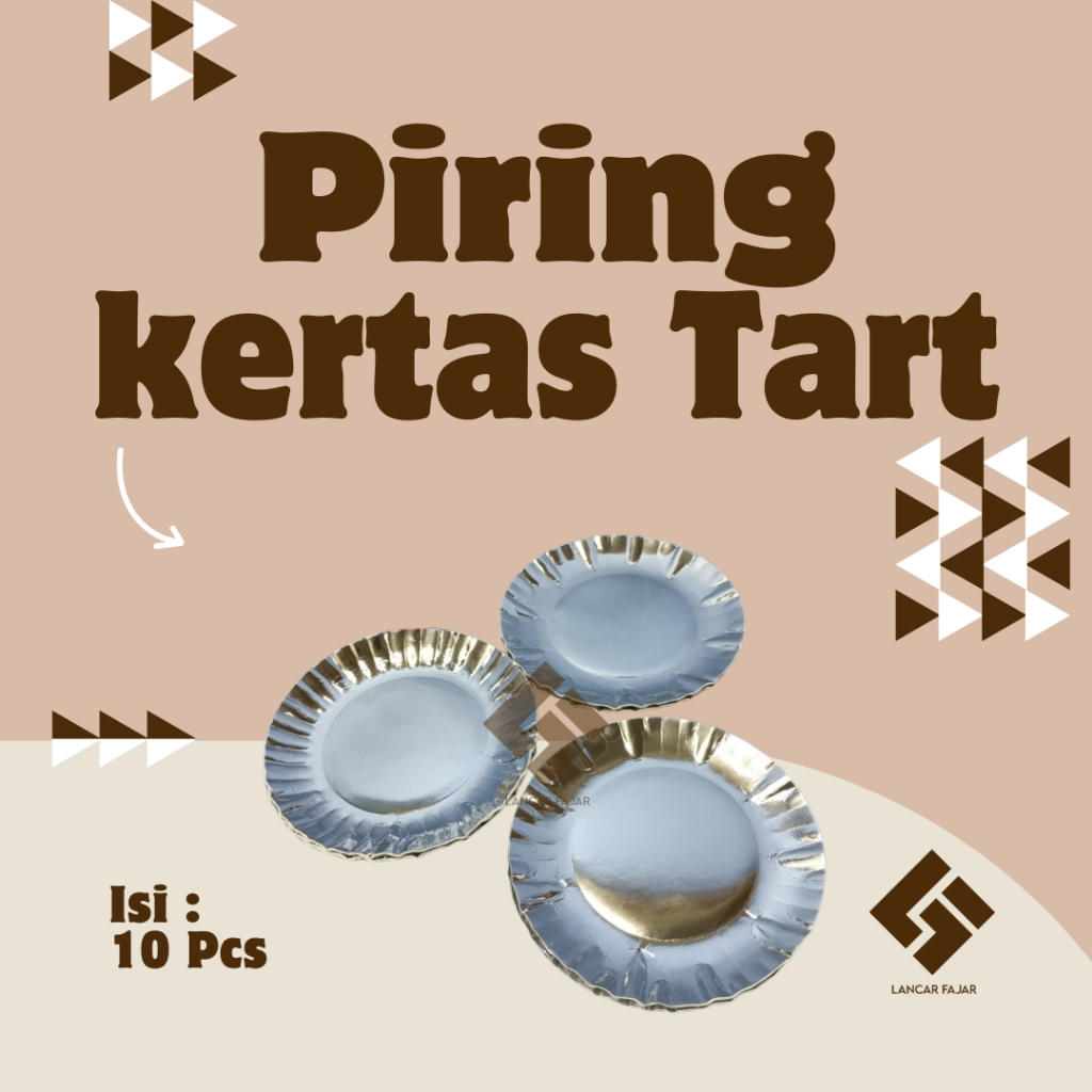 piring kertas tart / piring lepek kertas / Piring kertas emas perak buah (isi 10)
