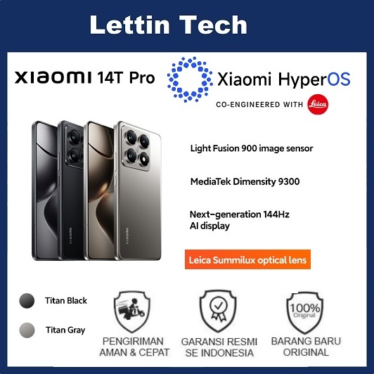 Xiaomi 14T Pro 12GB/512GB Leica Summilux optical lens MediaTek Dimensity 9300 144Hz AI display