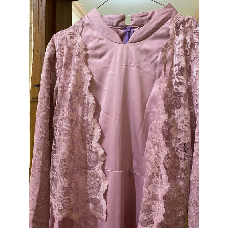 dress brokat/brukat pink mauve