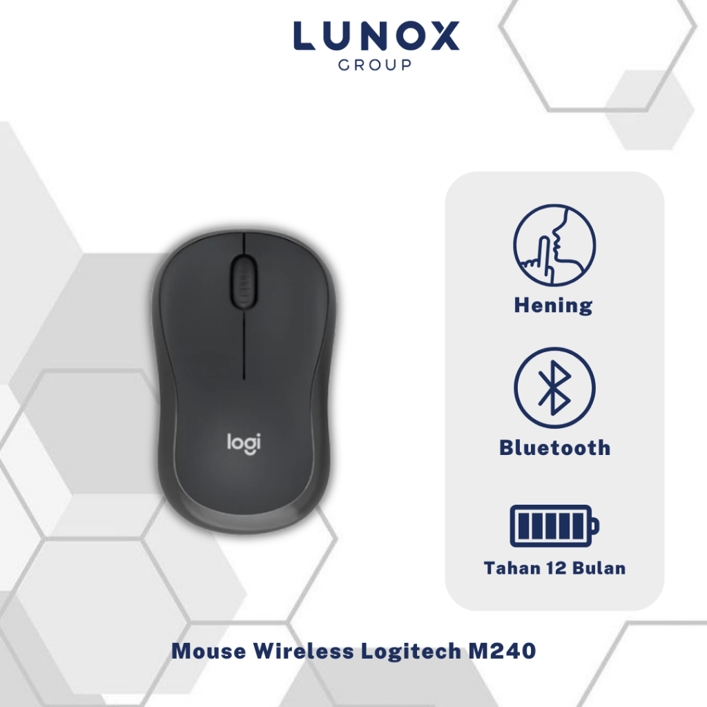 Logitech Mouse M240 Wireless Bluetooth Silent Click 4000Dpi - M 240 | Logitech Mouse M240 Black