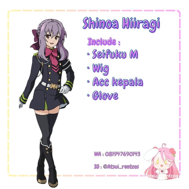 RENTAL COSPLAY SHINOA HIIRAGI