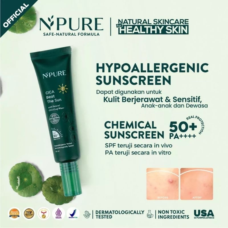 NPURE Sunscreen Cica Beat The Sun SPF 50 PA++++ 35ml
