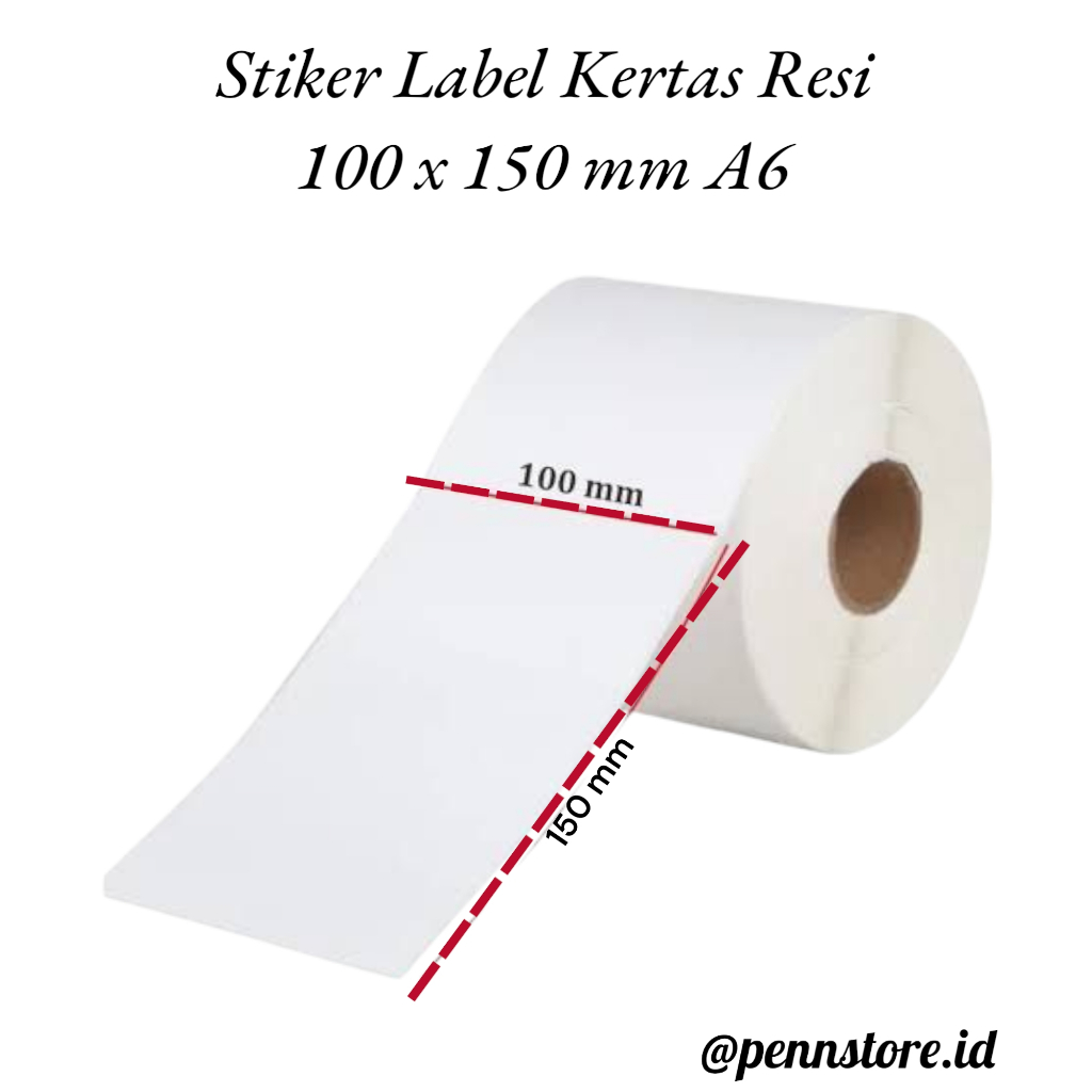 

(Roll) Stiker Thermal Paper 100 x 150 mm A6 - 500 pcs - Sticker Label kertas resi shipping label