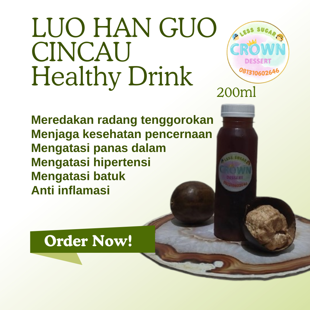 

Home Made Luo Han Guo Healthy Drink/ Lo Han Kuo/Cincau Drink/ Jelly Drink/Minuman Sehat 200 ml