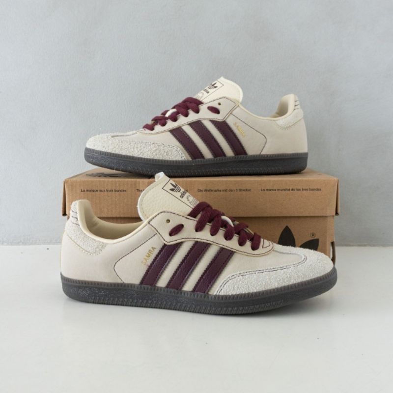 Adidas Samba OG Wonder White Maroon