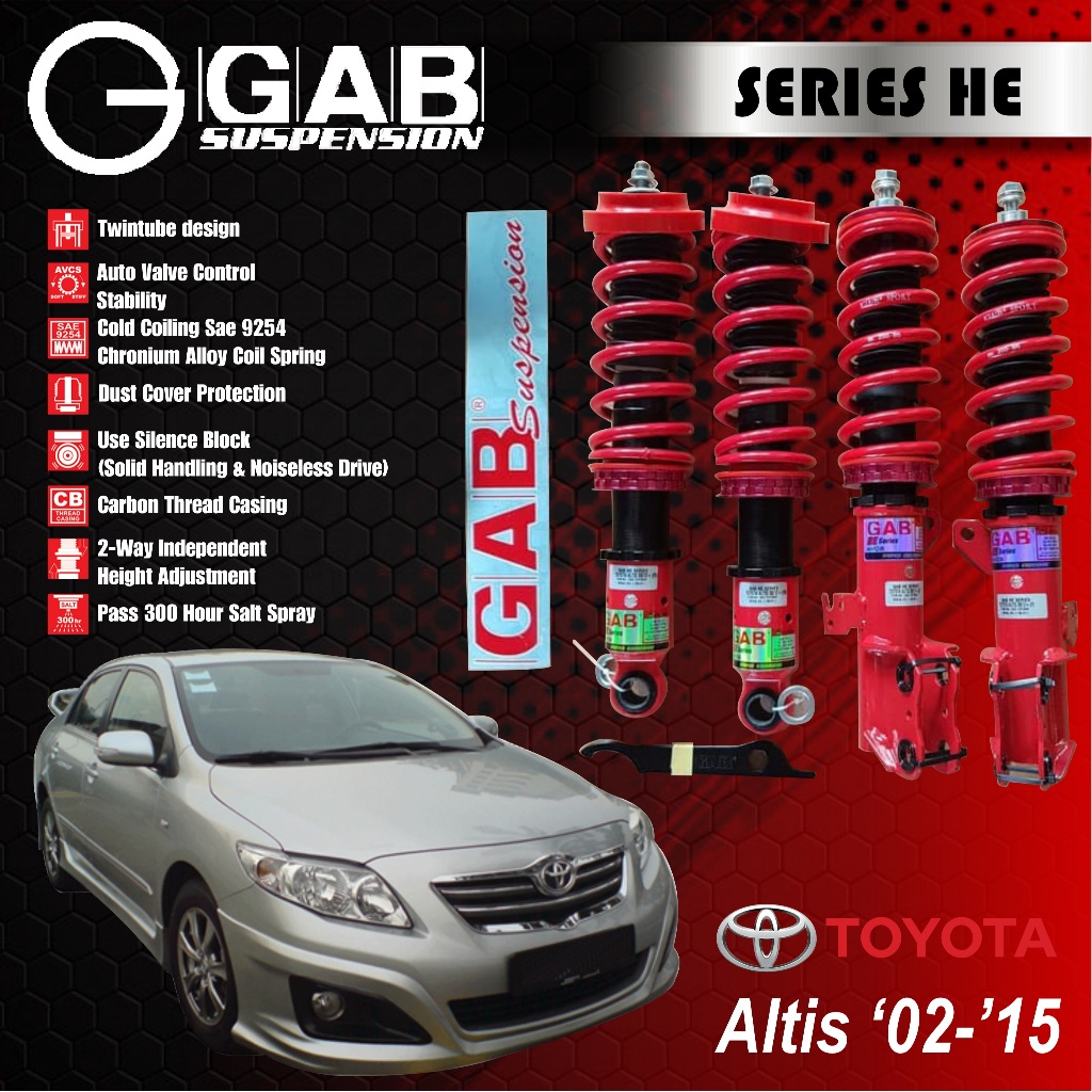 GAB HE Series coilover untuk ALTIS 02-15