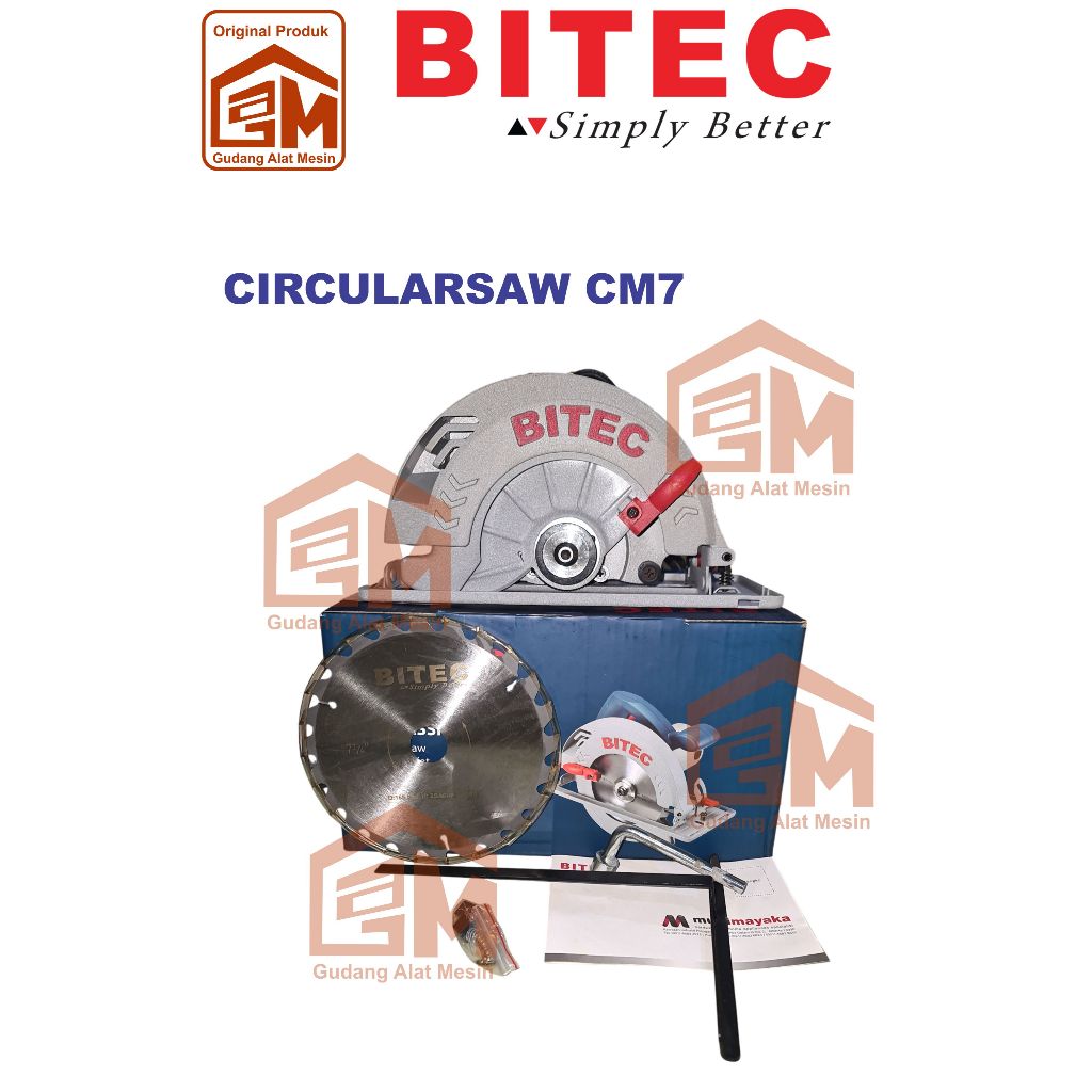 ircular saw bitec 7" cm 7, mesin sirkel 7" bitec, mesin potong kayu bitec 7", mesin gergaji kayu bit