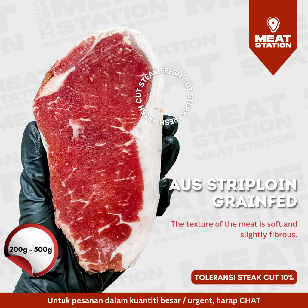 

AUS Striploin Grainfed / Daging Steak AUS / Sapi Grainfed