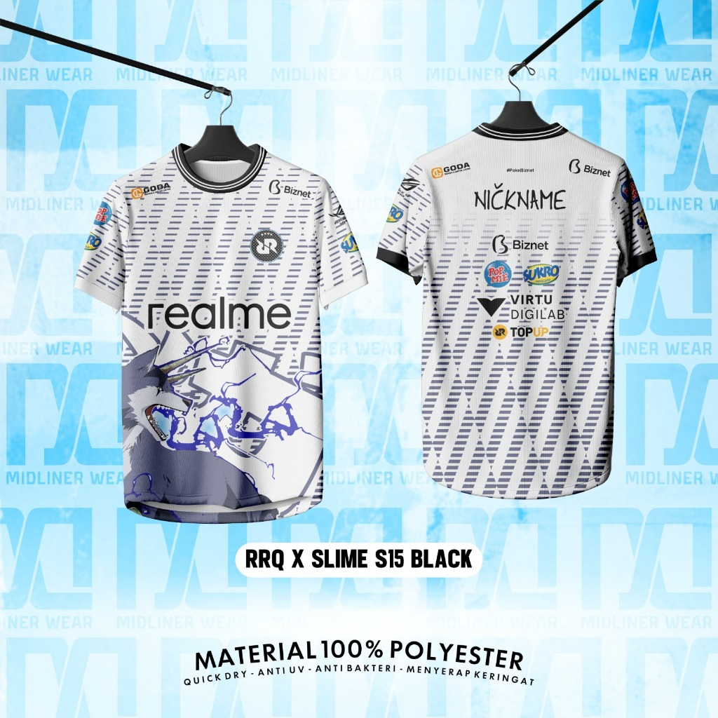 Jersey Gaming Anak & Dewasa RRQ AWAY MPL S15 Dryfit – Setelan/Atasan Lengan Pendek Panjang Gratis Cu