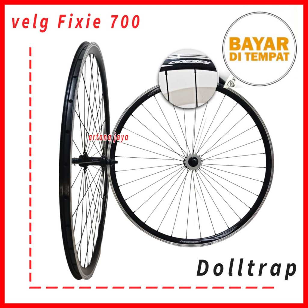 Wheel Set Rim Velg Fiksi Fixie 700C Pacific 36 Hole Wheel Set Fiksi  Velg Fiksi Siap Pakai Alloy Whe