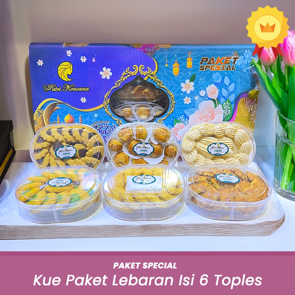 

Paket Kue Lebaran Special isi 6 Toples Butter Cookies Kering Sagu Nastar Hampers Ramadhan Gift Hadiah