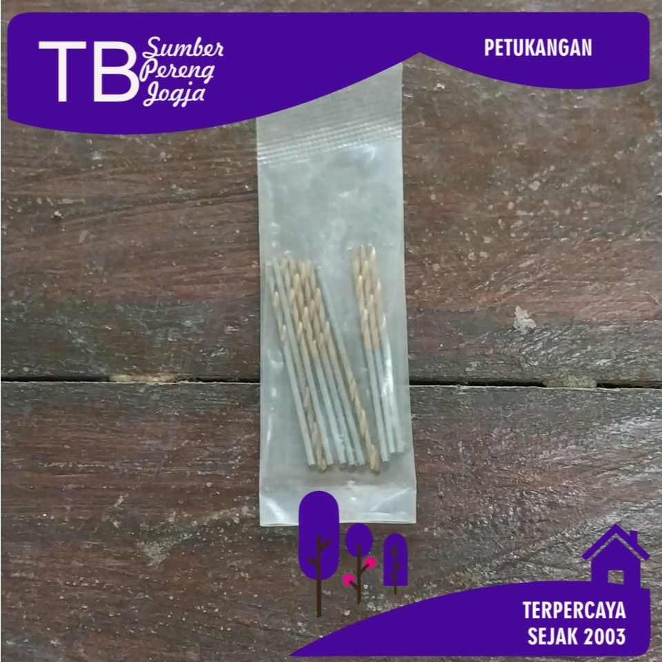 Mata Bor Besi HSS Kuning 1 MM Panjang 3,5 MM