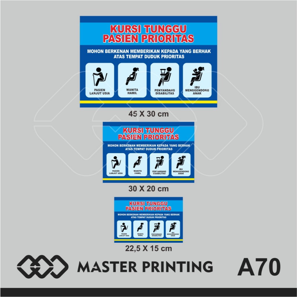 

A70 - Acrylic Sign, Stiker Akrilik Kursi Tunggu Pasien Prioritas, Tahan Air, Termurah, Bisa Custom