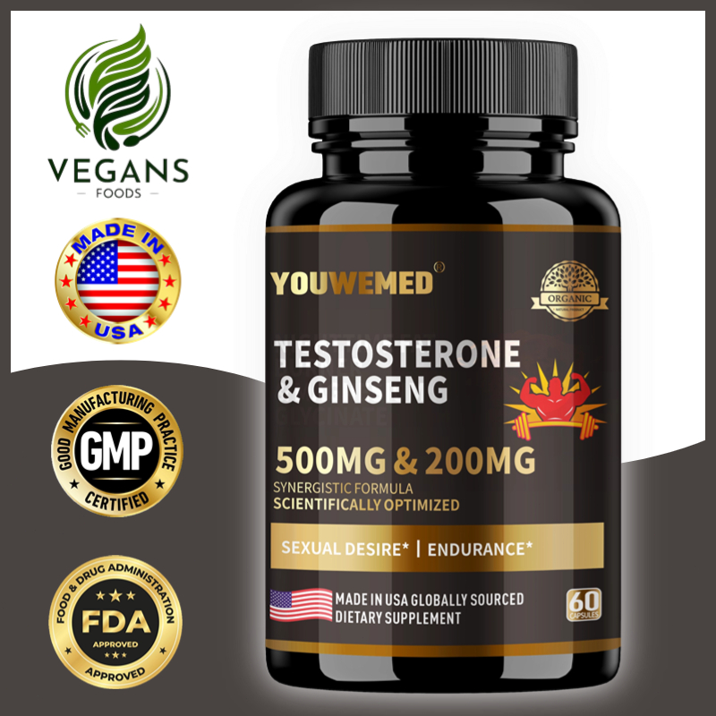 Testosteron + Ginseng, Dorongan Alami untuk Hormon Pria, 60 Kapsul