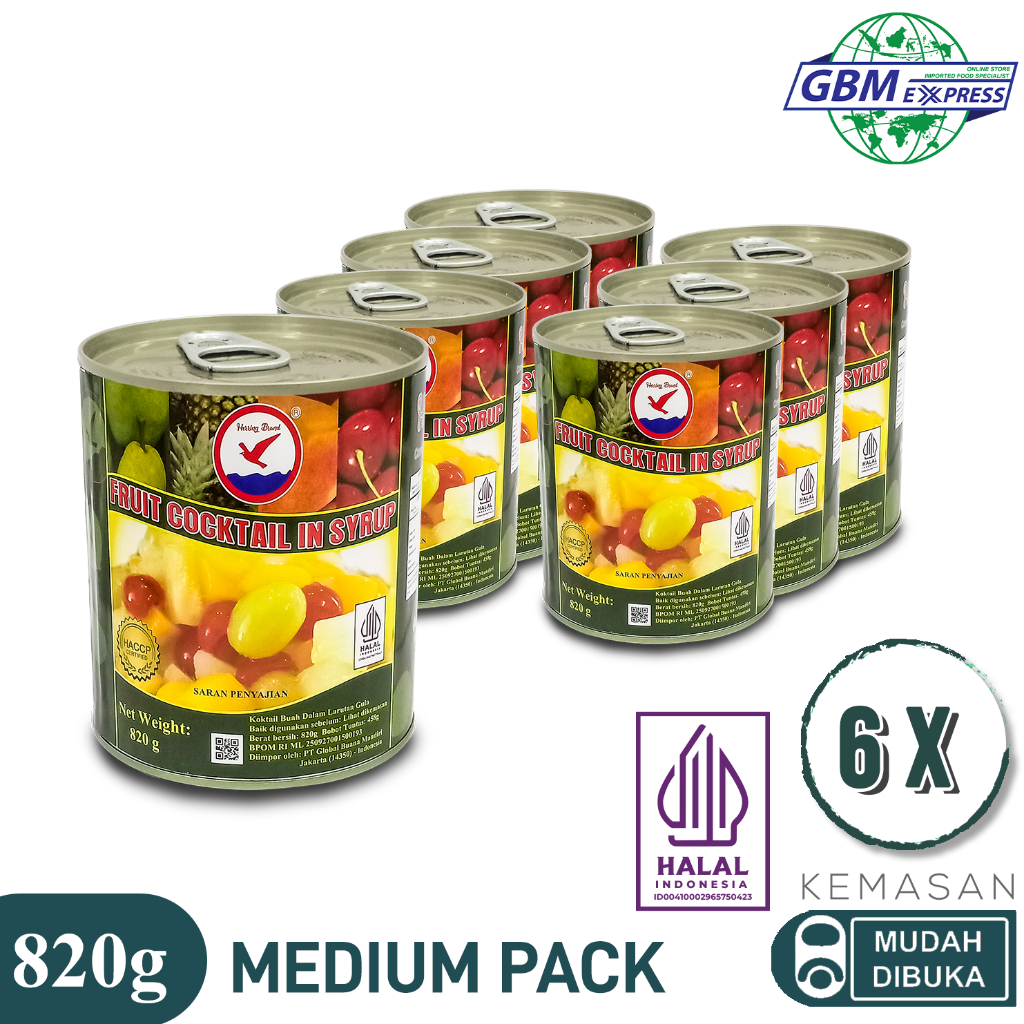 

Herring Brand Medium Pack Canned Fruit Cocktail in Syrup 820g - 6Pcs