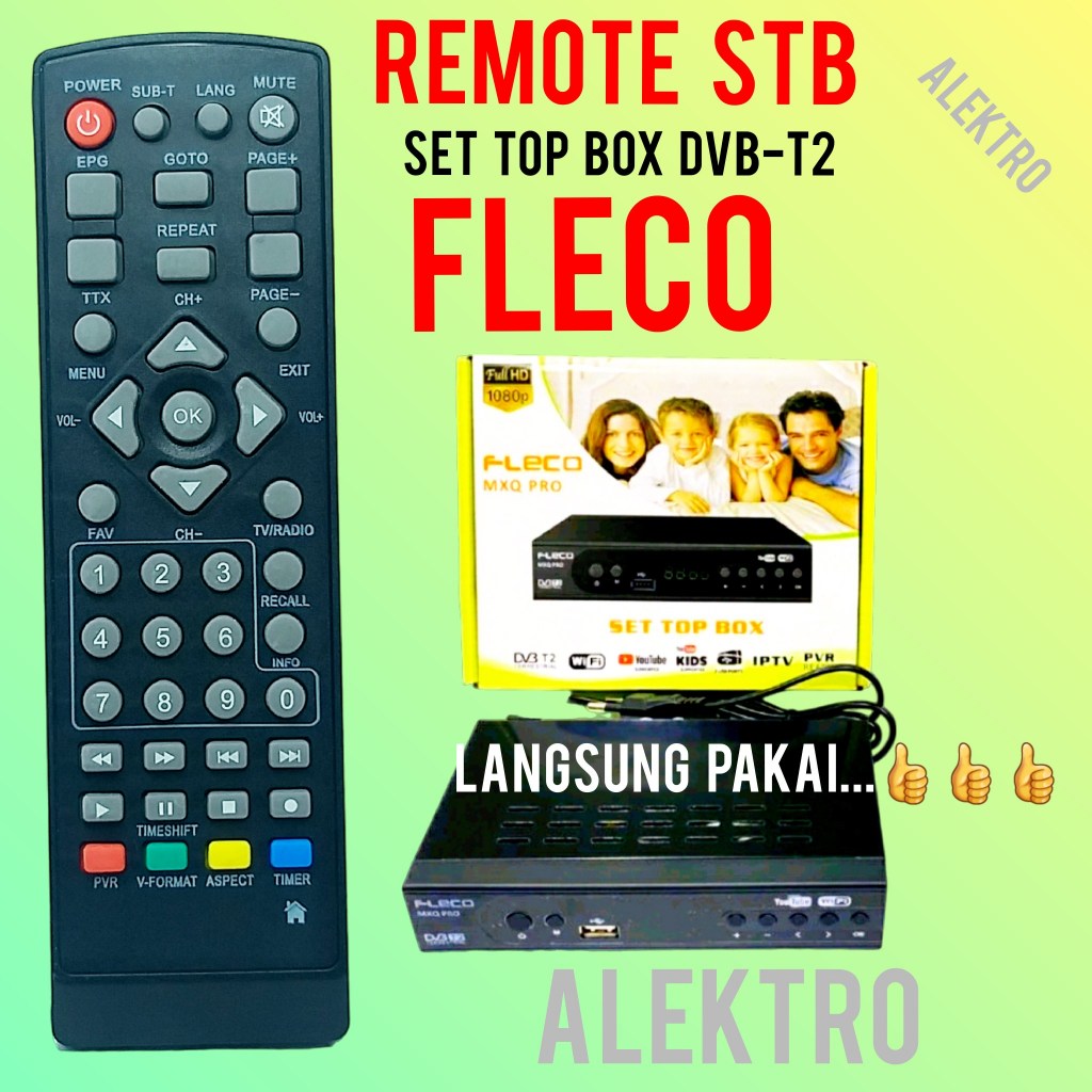 Remote stb FLECO Set top box remot langsung pakai