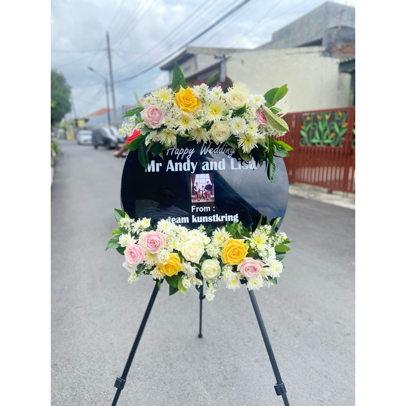 papan akrilik/papan ucapan akrilik bunga frash/papan akrilik bunga frash