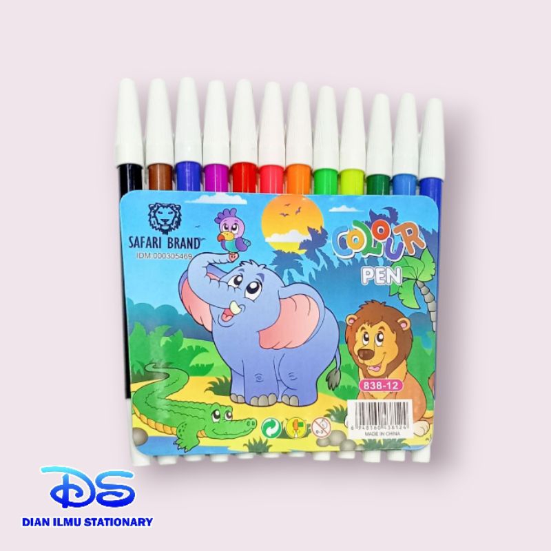 

spidol 12 warna safari brang 838-12