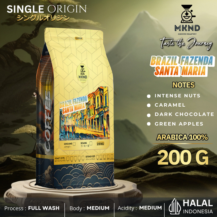 

MKND COFFEE ROASTERY - Arabika Brazil Fazenda Santa Maria 200gr | Singgel Origin | Roast Beans