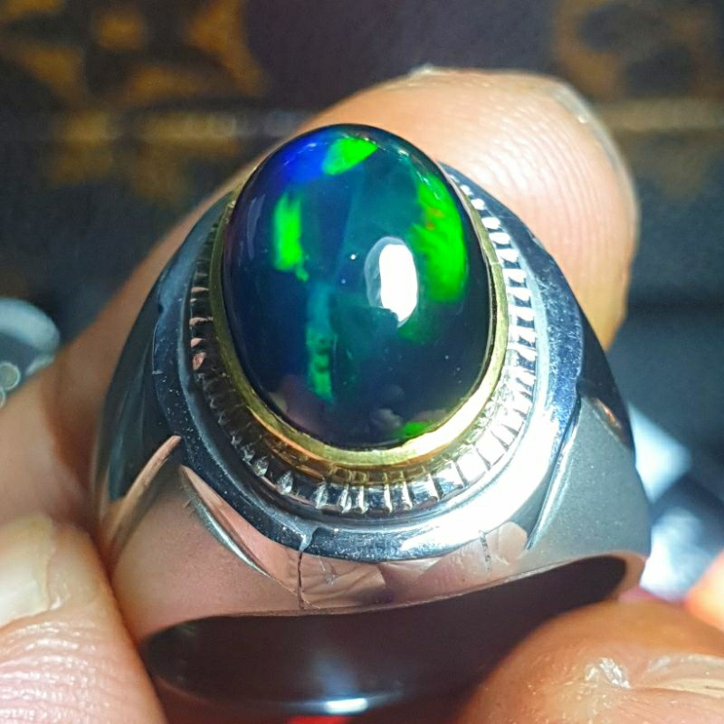 batu cincin kalimaya teh black opal mumbul
