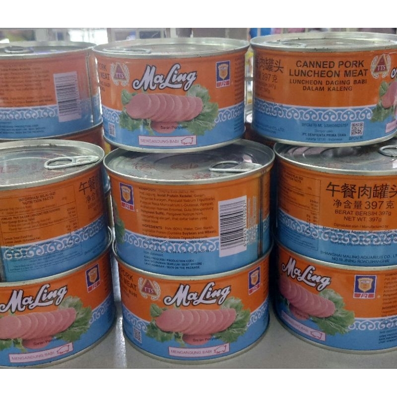 

Ma Ling Luncheon Pork TTS Canned Daging Ham Babi Non Halal 397 Gr