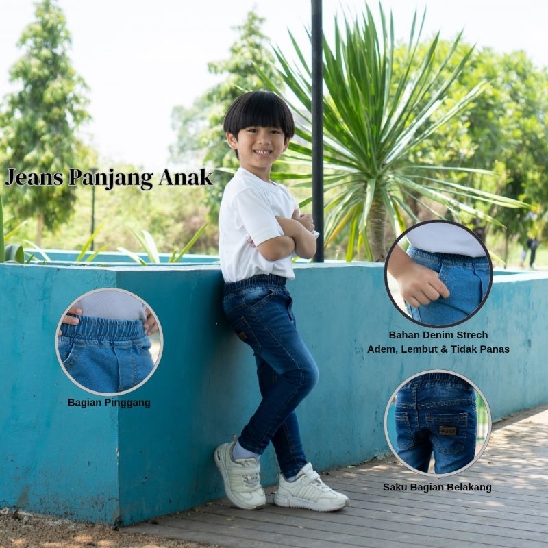 Celana Jeans Panjang Anak Laki-laki - Celana Panjang Jeans Anak Strech Melar 1-10 Tahun