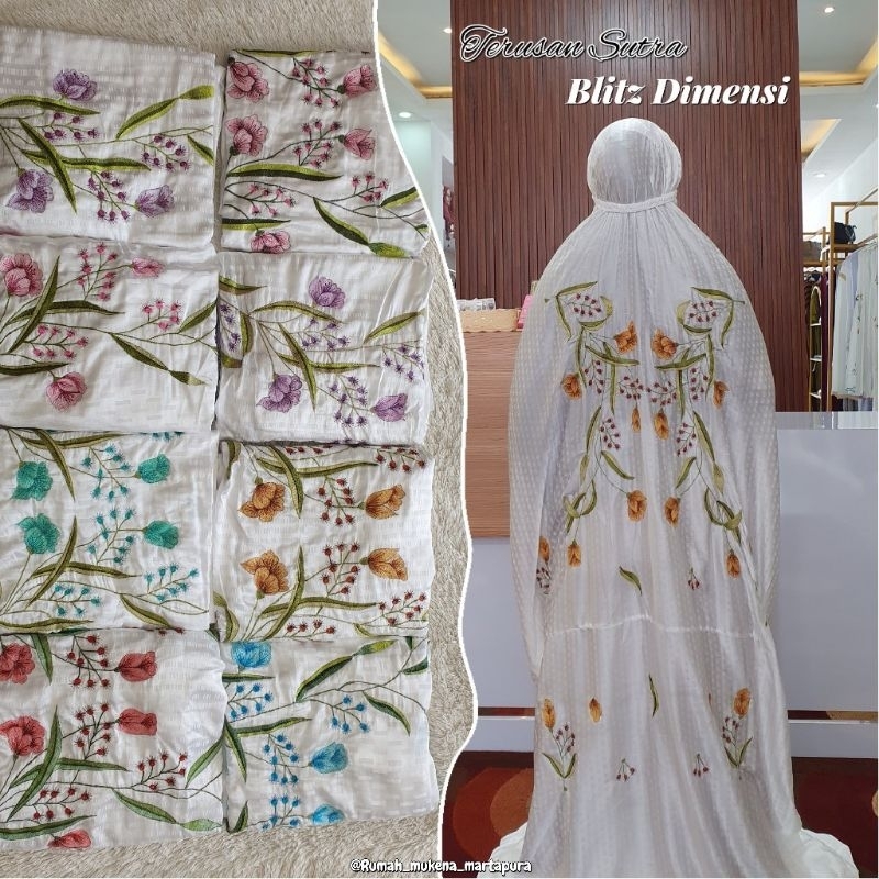Mukena Terusan Sutra Blitz Bordir Dimensi