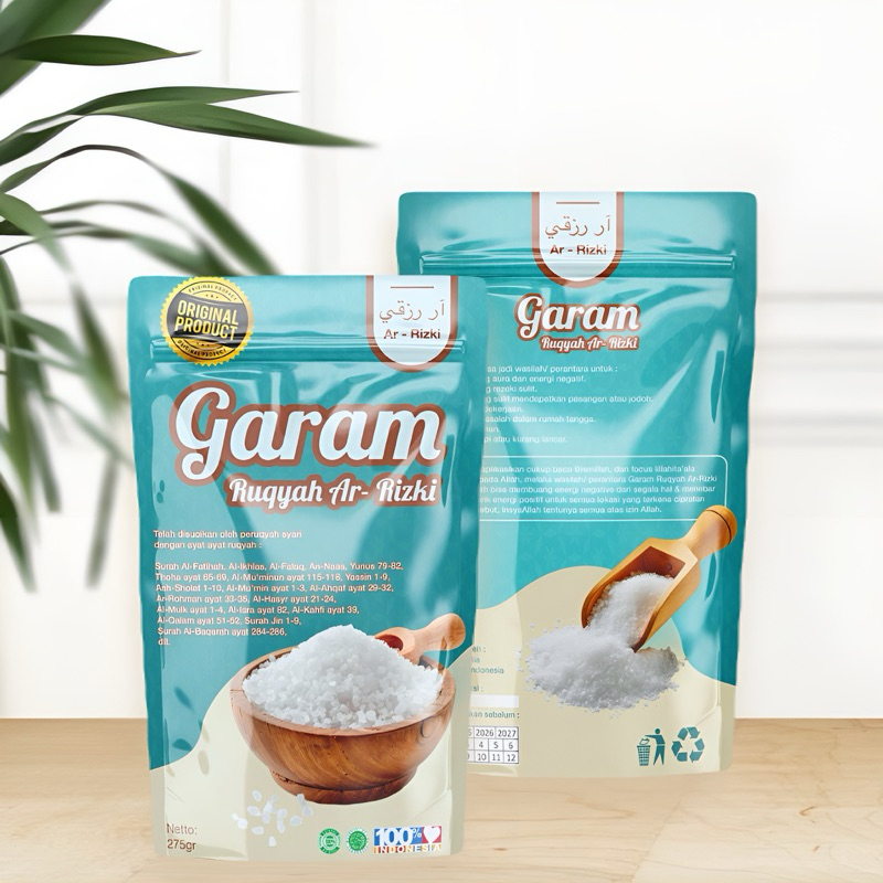

Garam Ruqyah Ar-Rizki Kemasan 275gr | Garam | Garam Ruqyah | Garam Kasar | Garam Ruqyah Syekh Ali Jaber