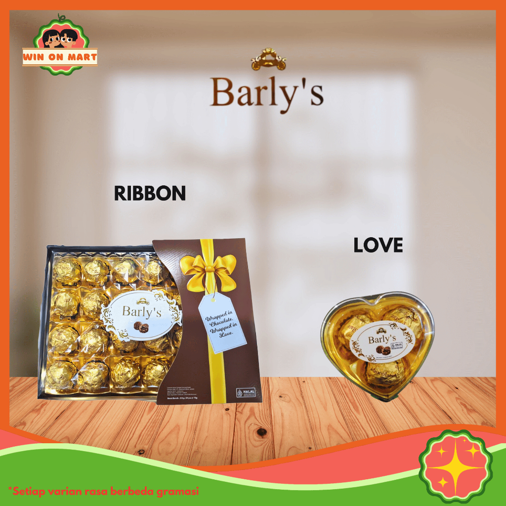 

Coklat | Barly's 312gr & 39gr Peanut Chocolate Ball | Ribbon | Love