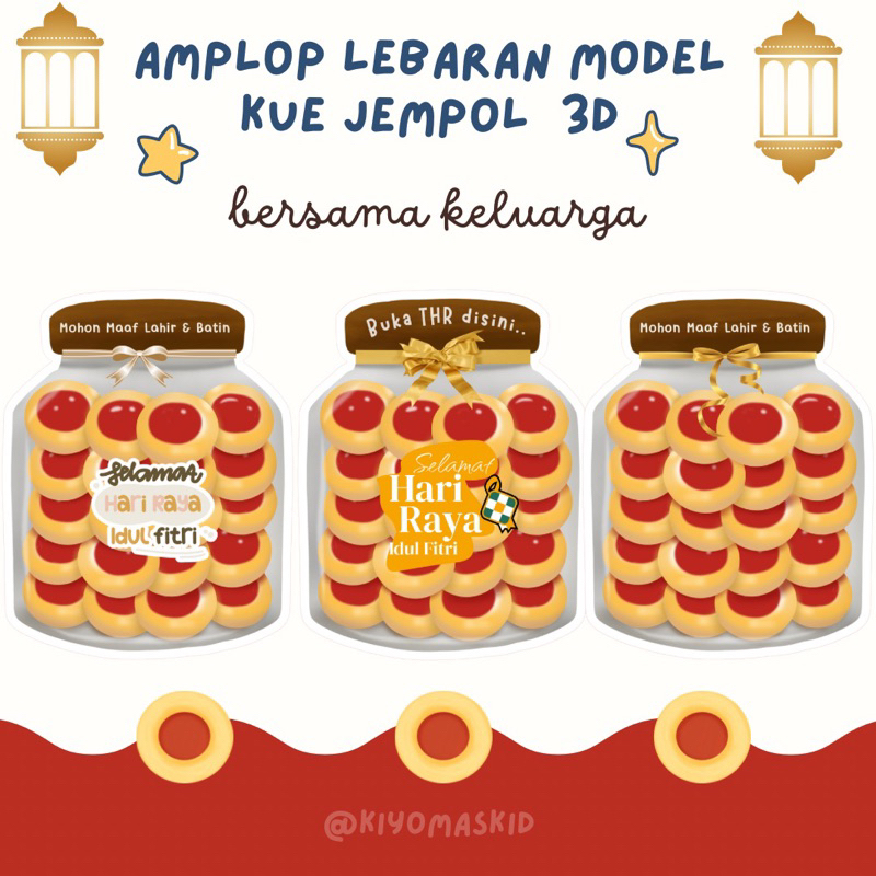 

(A3) Amplop Lebaran Model Kue Jempol 3D/Amplop Lebaran Unik Terbaru 2025/Amplop Idul Fitri/Amplop Kue Kering Lebaran